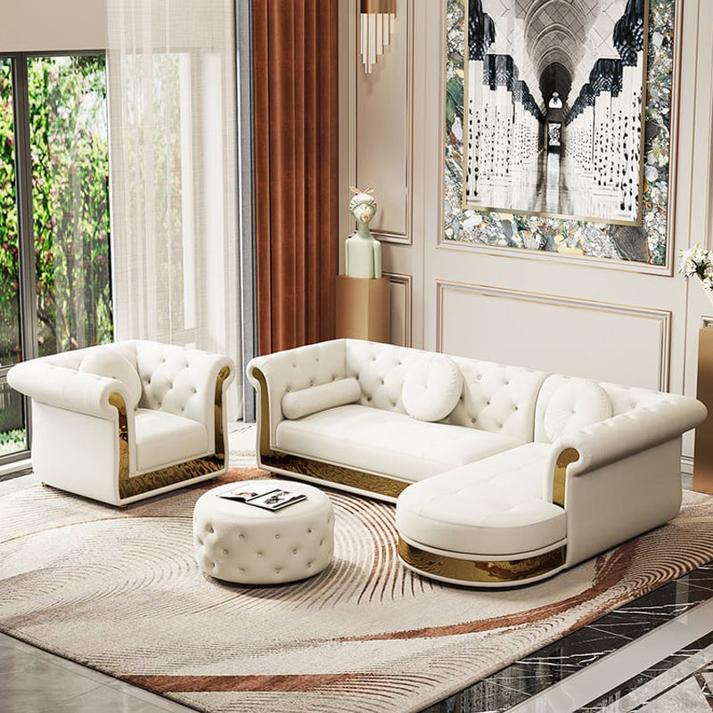 Luxury Couches L Shape Sofa Set Sectional Corner Modular Living Room