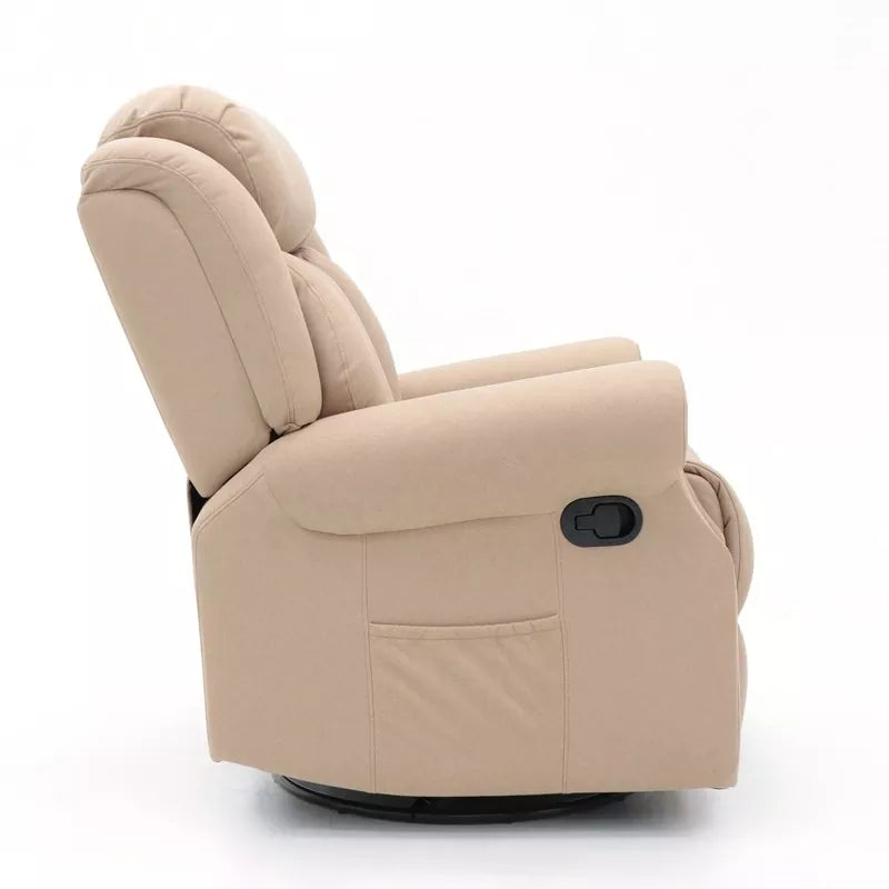Modern Lazy Boy Fabric Manual Recliner Chair Sofa with Rocking and Swivel