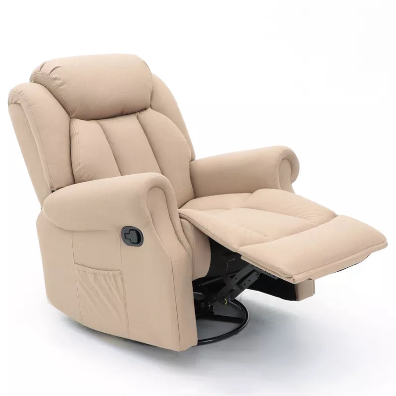 Modern Lazy Boy Fabric Manual Recliner Chair Sofa with Rocking and Swivel