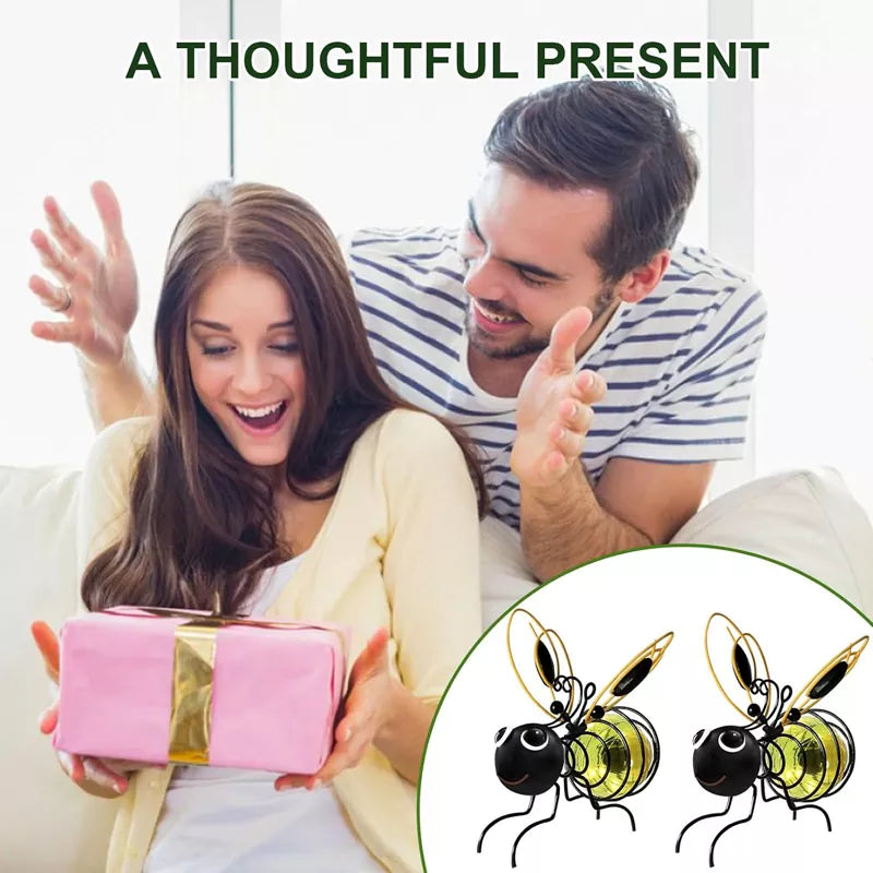 Hanging Bee Solar Garden Lights Decor for Outside (2 PCS)
