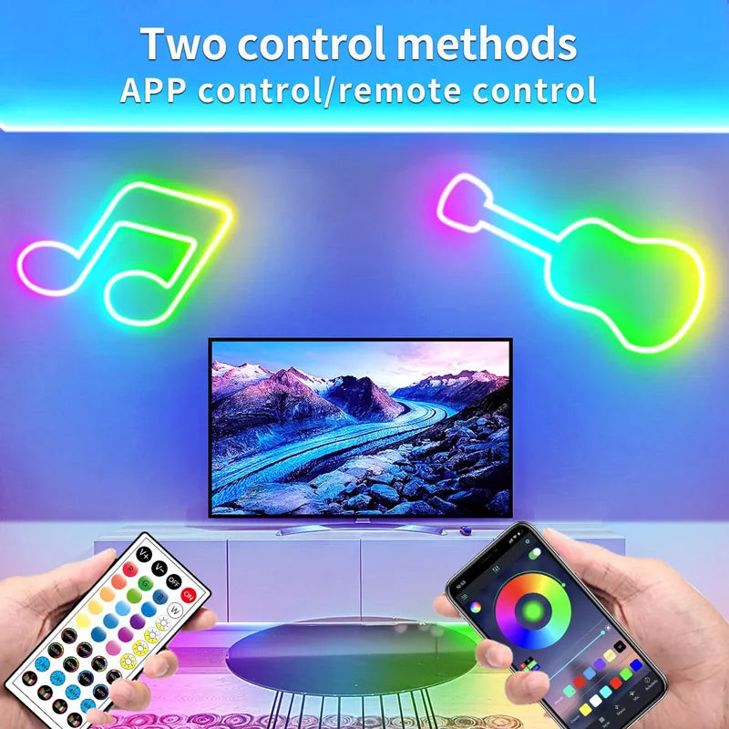 LED Neon Lights Strip 15M 24V RGB with Remote APP Control