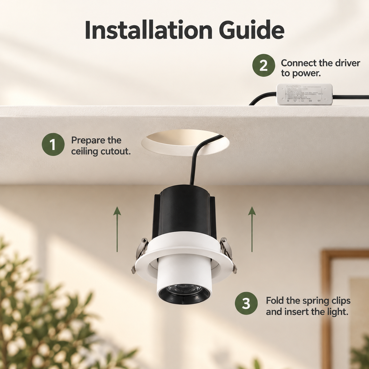 Full Spectrum Adjustable Embedded Grow Light for Indoor Plants