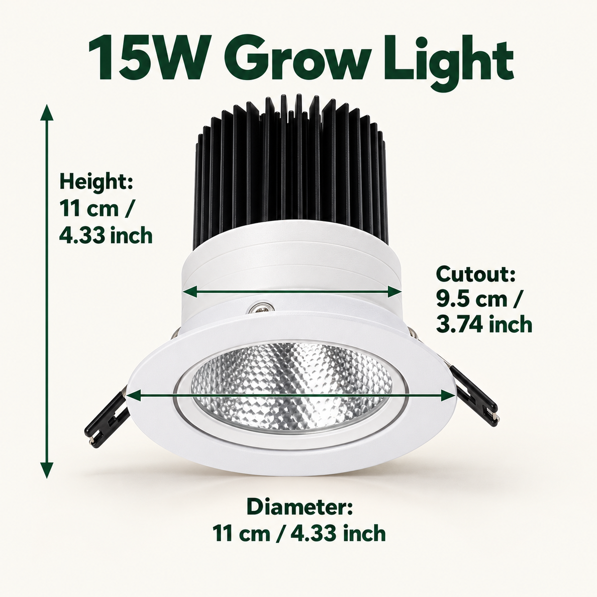 Full Spectrum Adjustable Recessed Ceiling LED Grow Light for Plants -G1