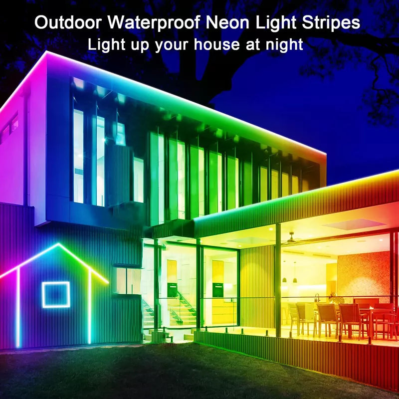 LED Neon Lights Strip 15M 24V RGB with Remote APP Control