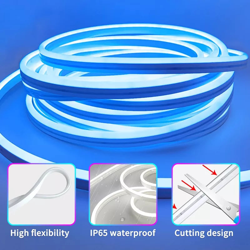 LED Neon Lights Strip 15M 24V RGB with Remote APP Control