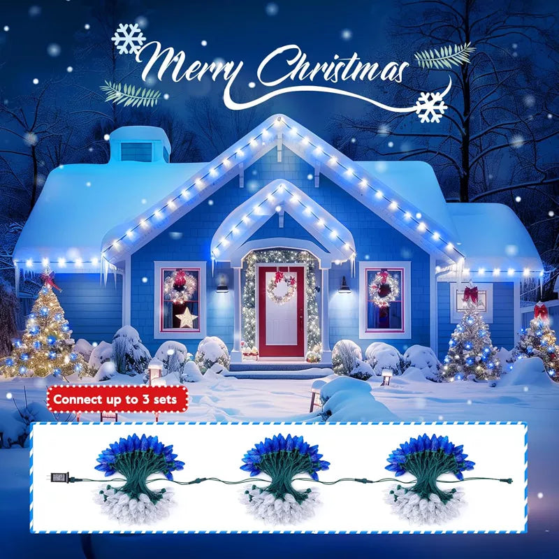 32ft 100 LED Outdoor String Lights with Timer and 8 Lighting Modes