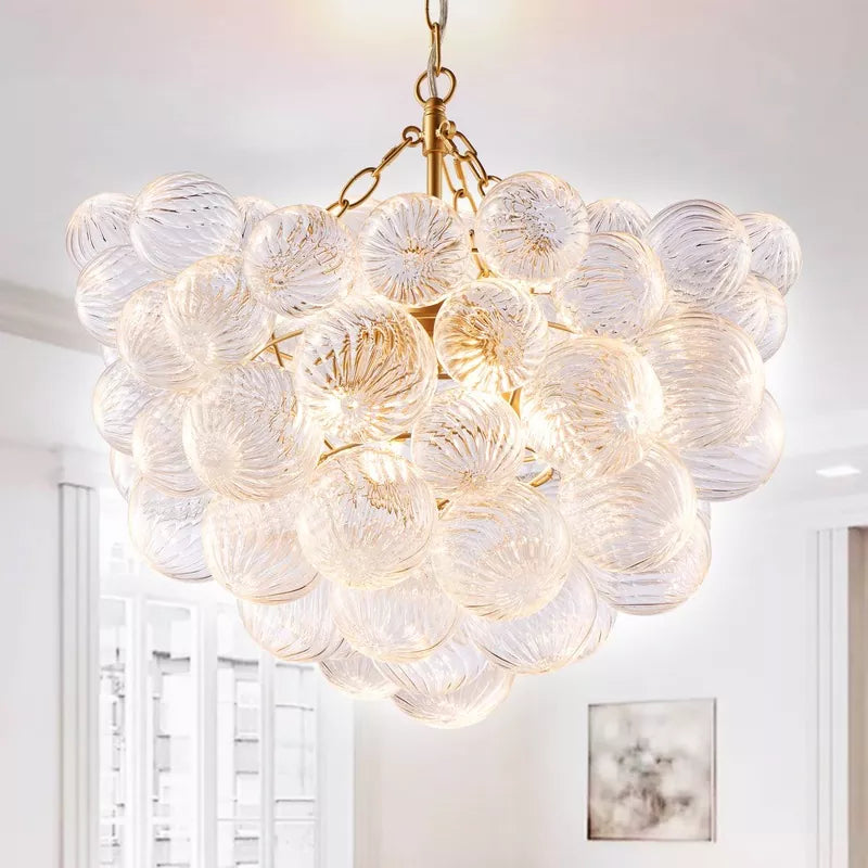 Bubble Glass Ceiling Light Talia Style D24" X H18"-T1