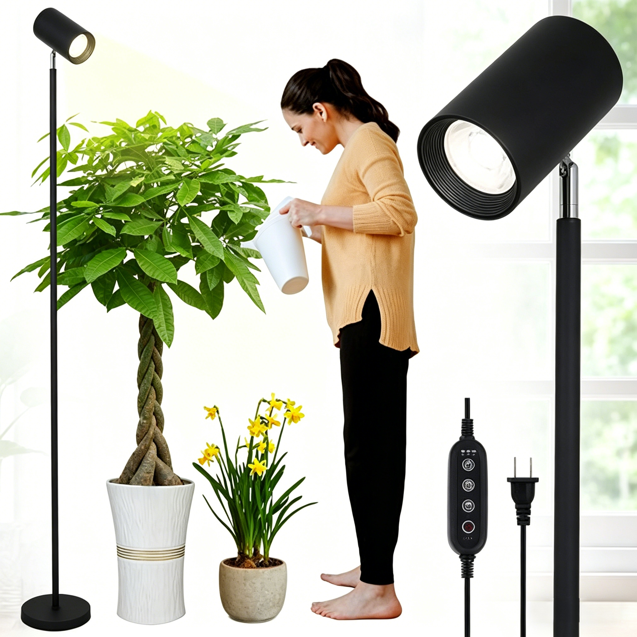 Led Growth Floor Lamp for Large Plant Seedling(6 Level Height)