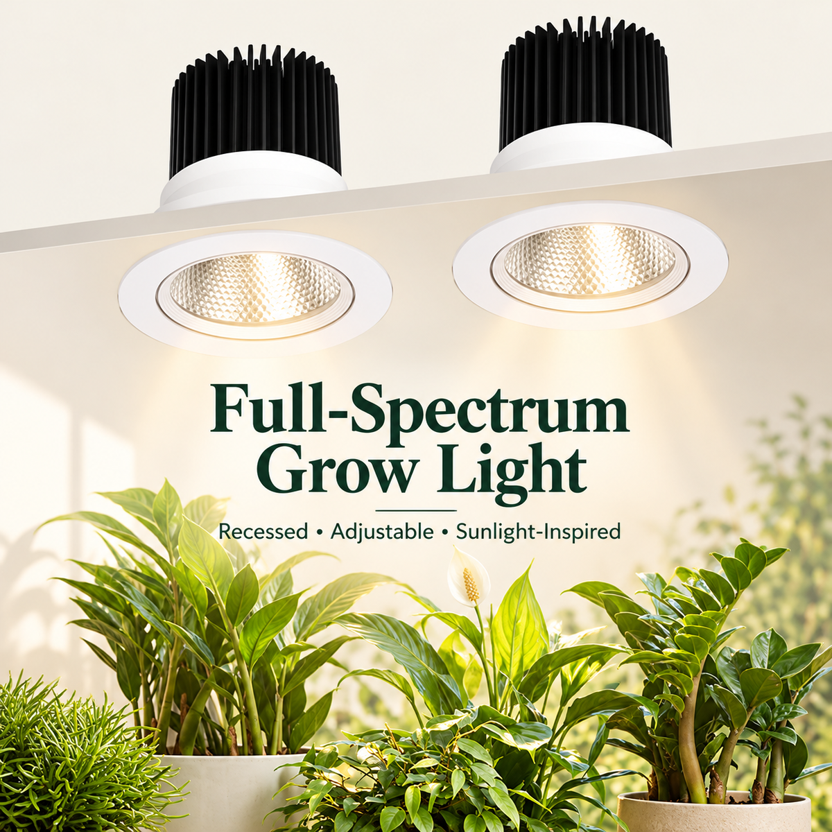 Full Spectrum Adjustable Recessed Ceiling LED Grow Light for Plants -G1