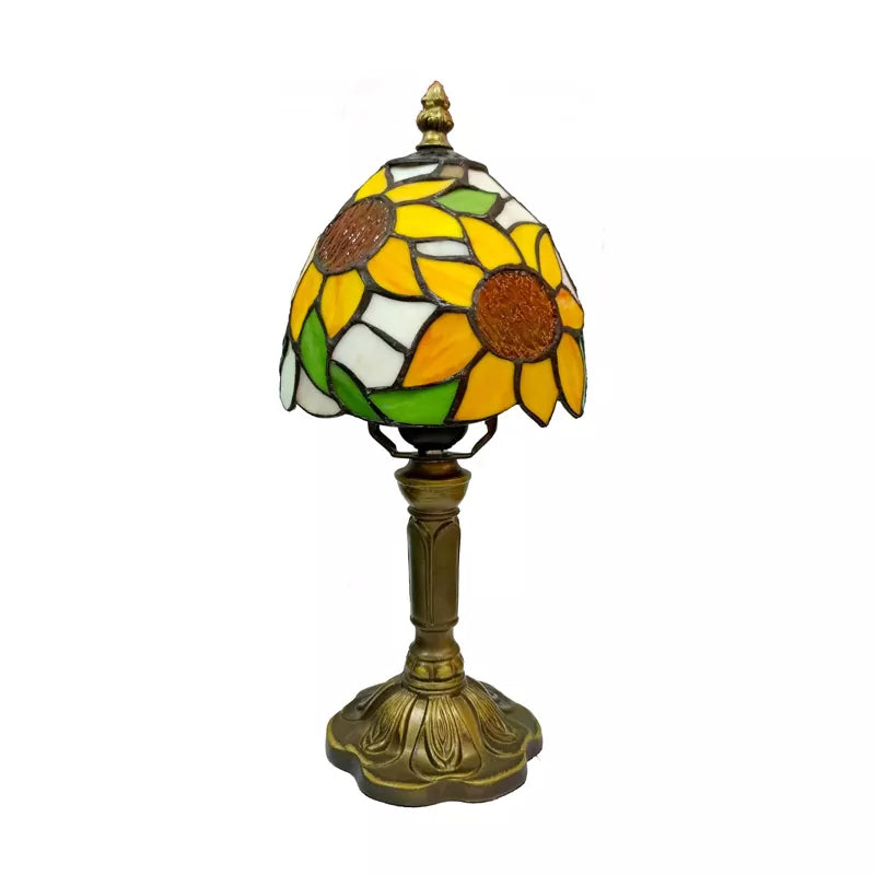 Sunflower Table Lamp Tiffany Style Stained Glass Lamp 6 Inch
