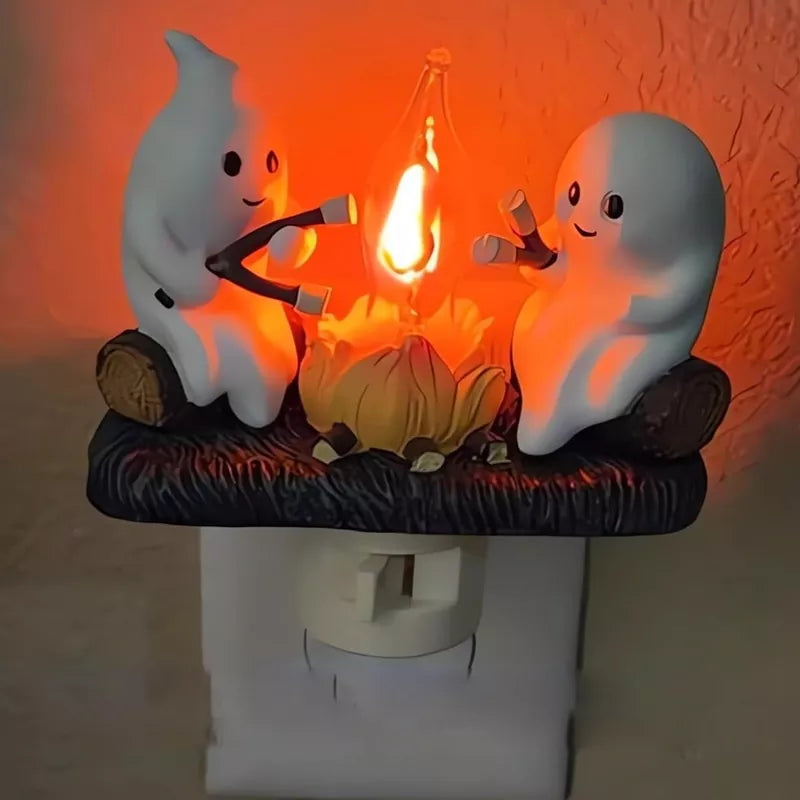 Ghost Campfire Flickering Night Light (2PCS)