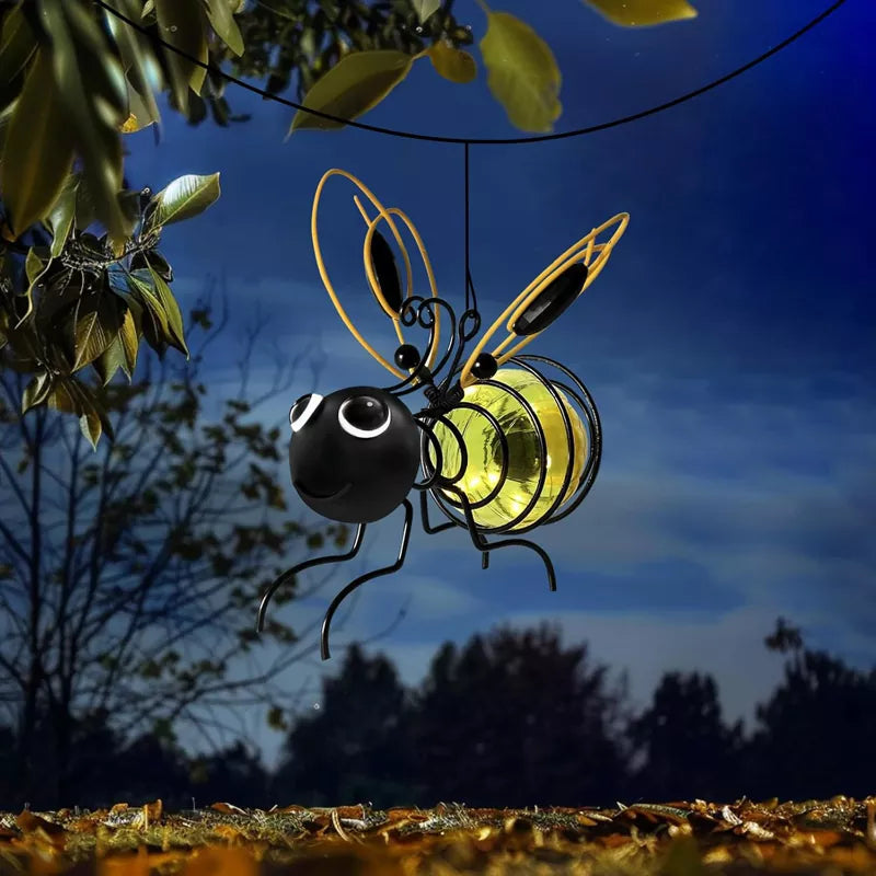 Hanging Bee Solar Garden Lights Decor for Outside (2 PCS)