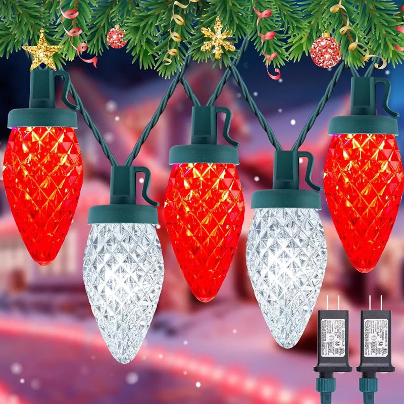 32ft 100 LED Outdoor String Lights with Timer and 8 Lighting Modes