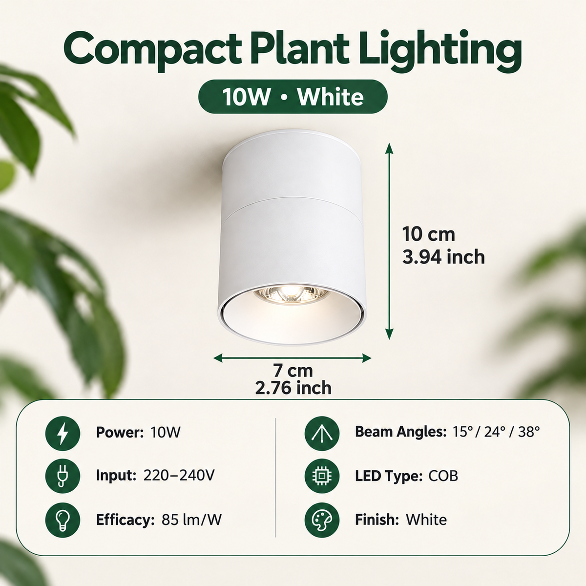 Full Spectrum Foldable Plant Grow Light Adjustable Ceiling Spotlight - G2