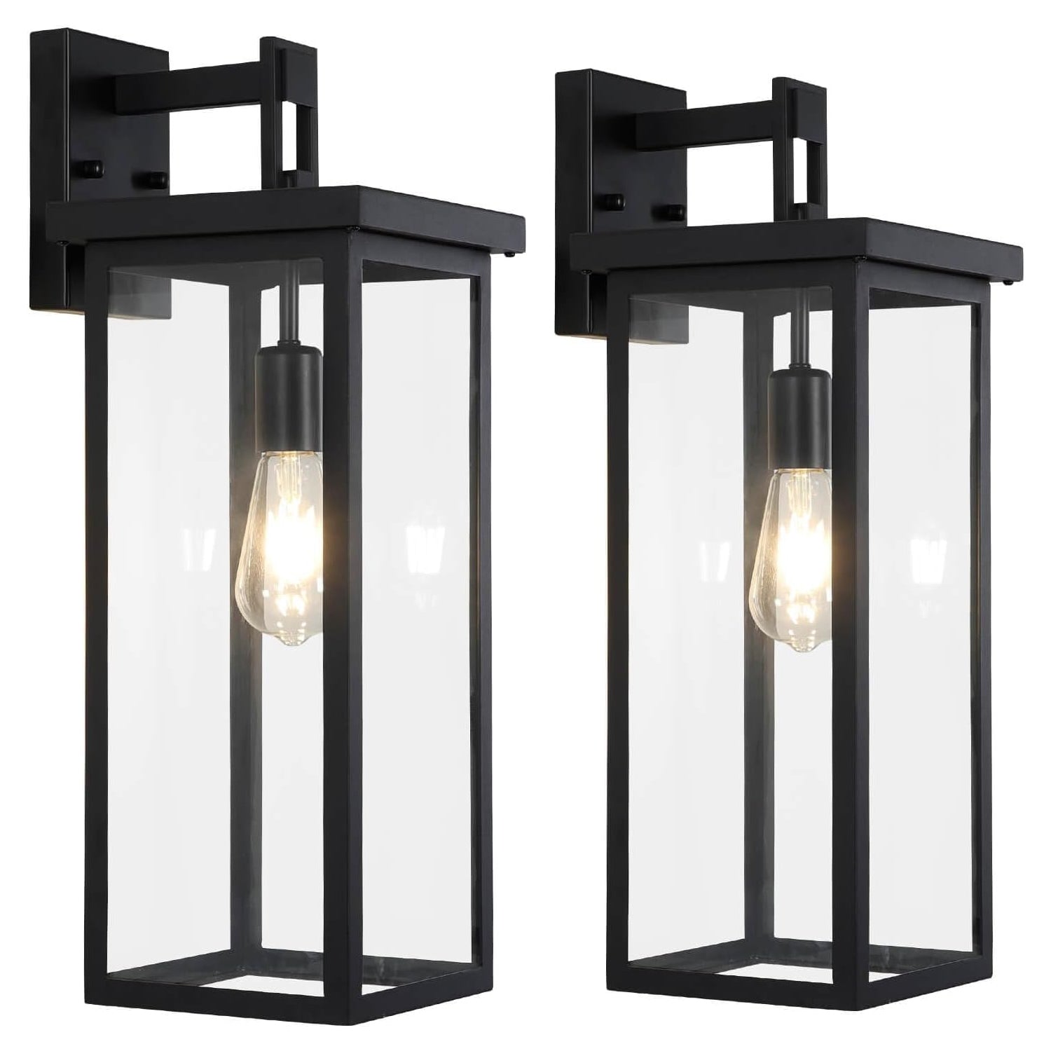 2 Pack Large Size Outdoor Wall Lantern Exterior Wall Light Fixture