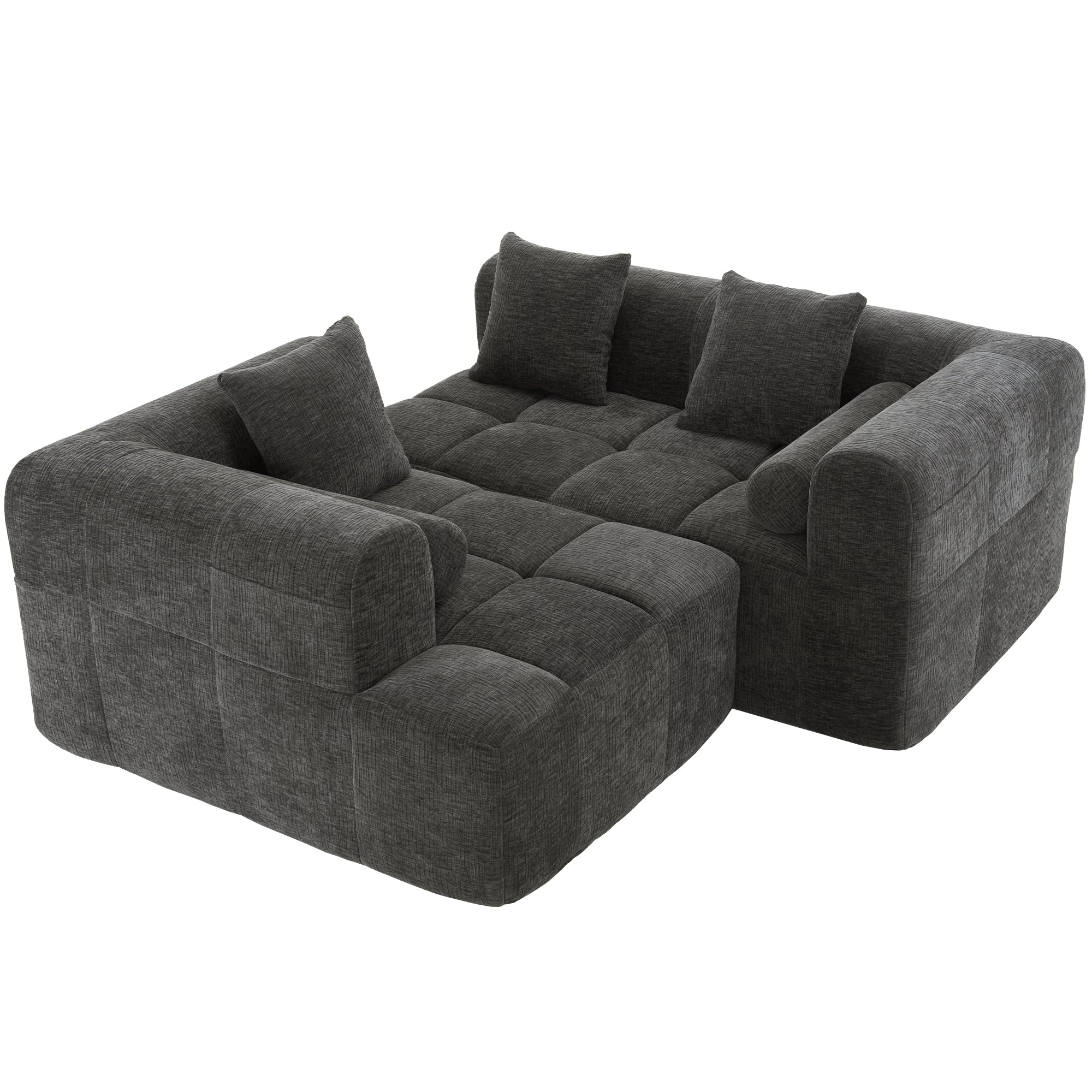 Compression Sofa Convertible Floor Sofa Bed with Fixed-Shape Frame