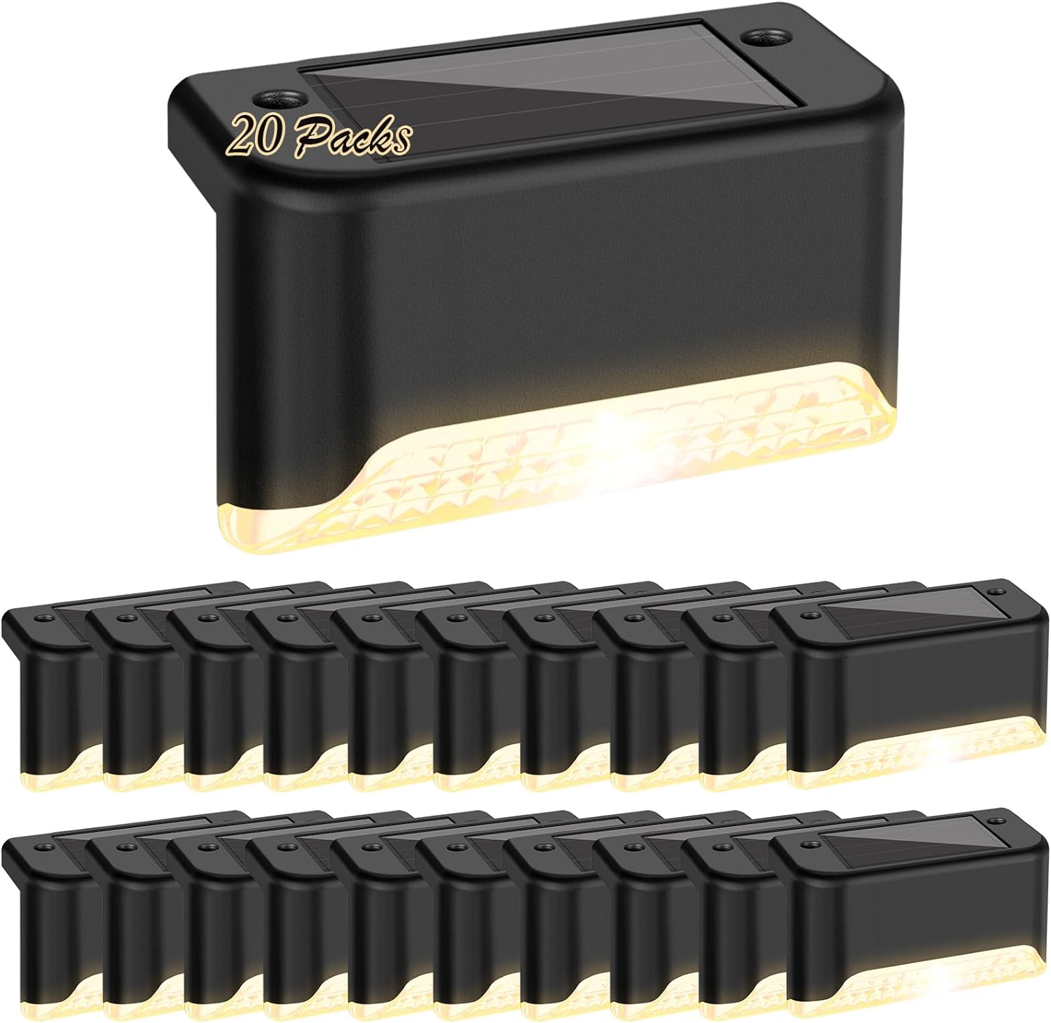 20-Pack Waterproof LED Light Solar Powered Outdoor Step - ktvhomes