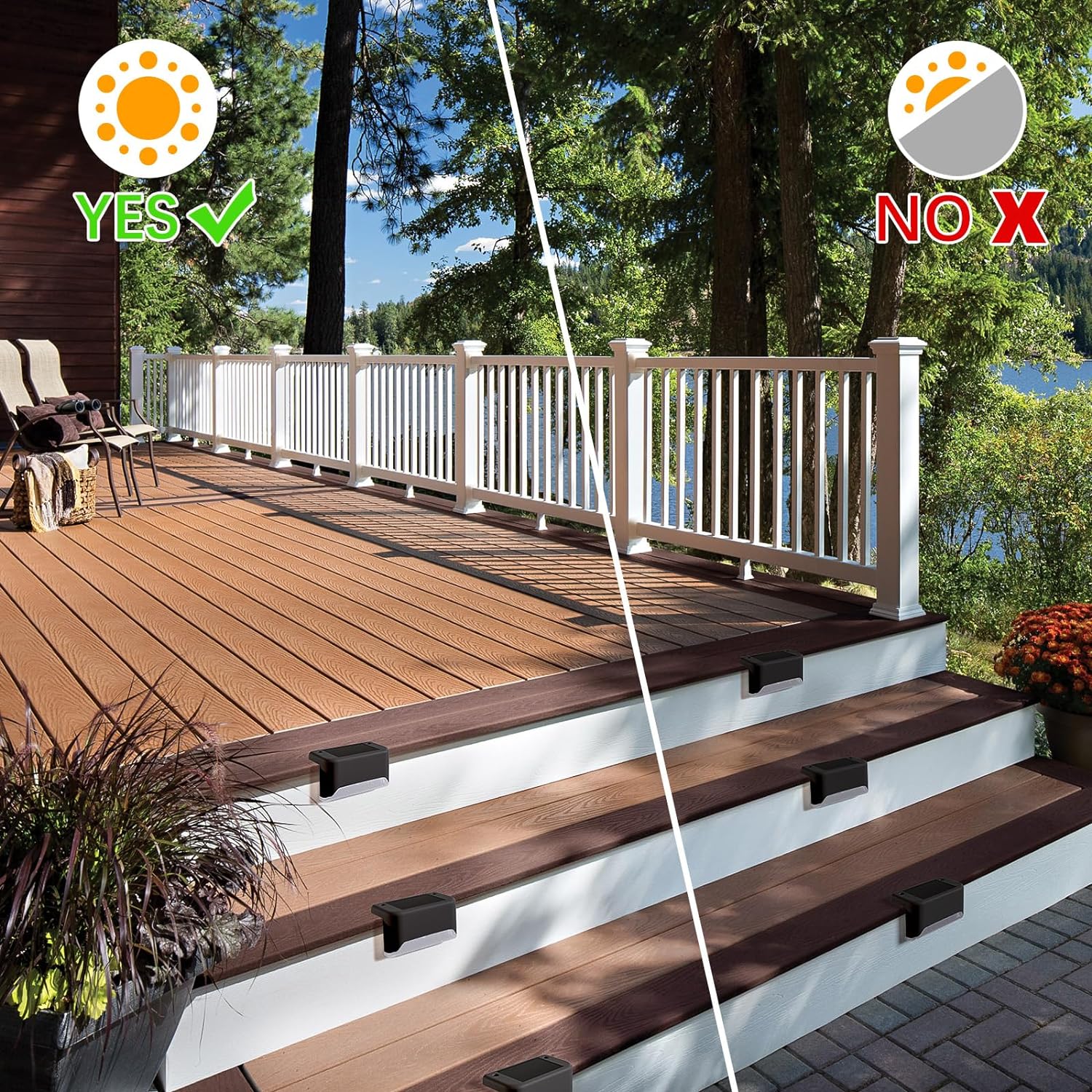 20-Pack Waterproof LED Light Solar Powered Outdoor Step - ktvhomes