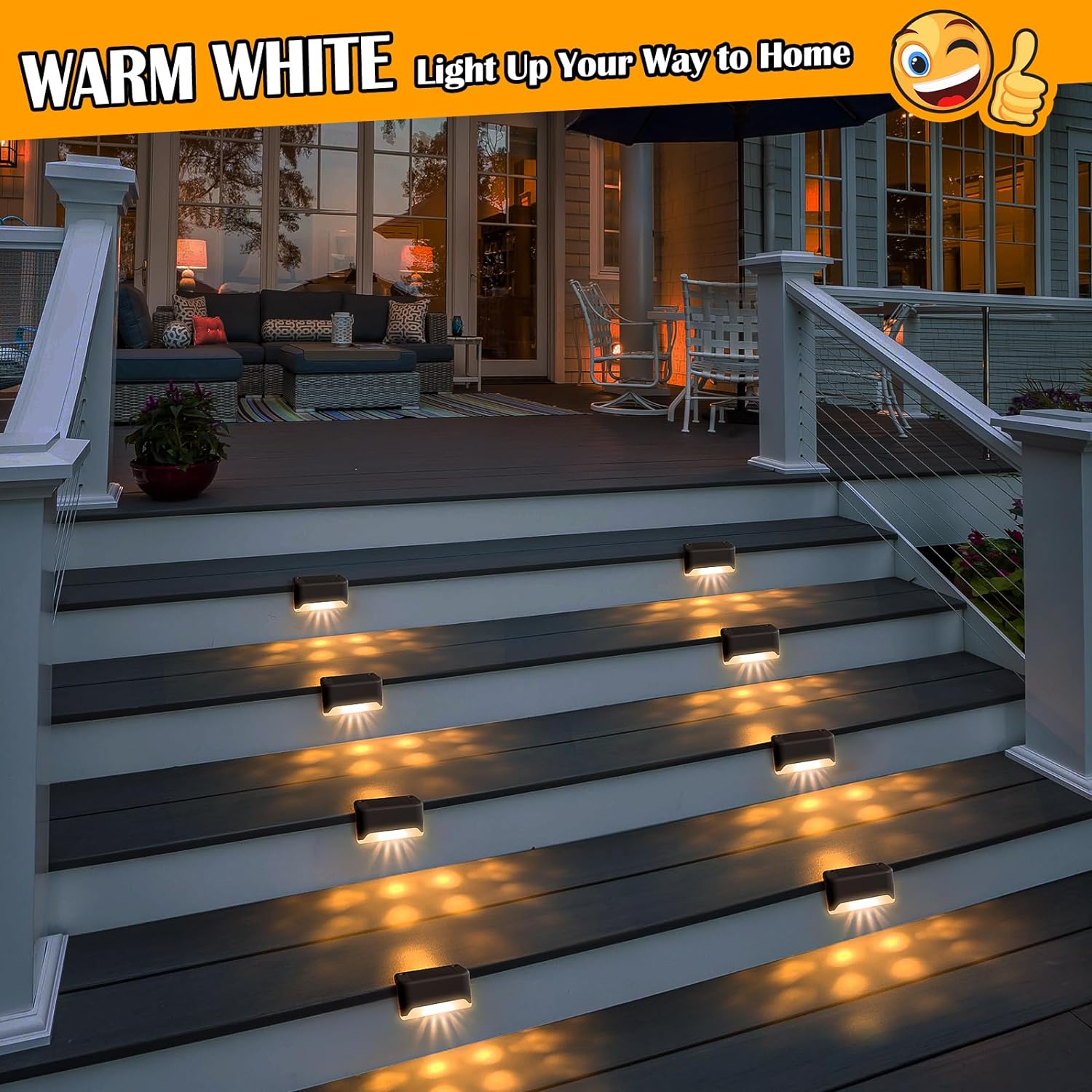 20-Pack Waterproof LED Light Solar Powered Outdoor Step - ktvhomes