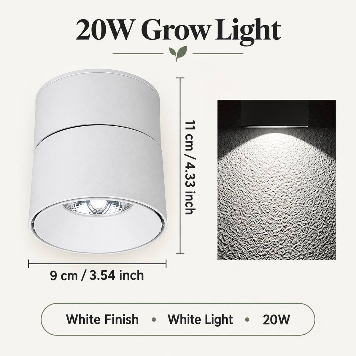 Full Spectrum LED Grow Light Adjustable Foldable Surface Mounted -G17