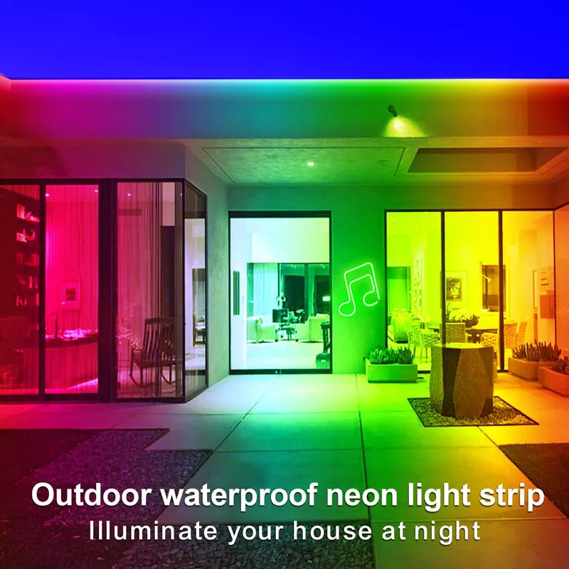 LED Neon Lights Strip 15M 24V RGB with Remote APP Control