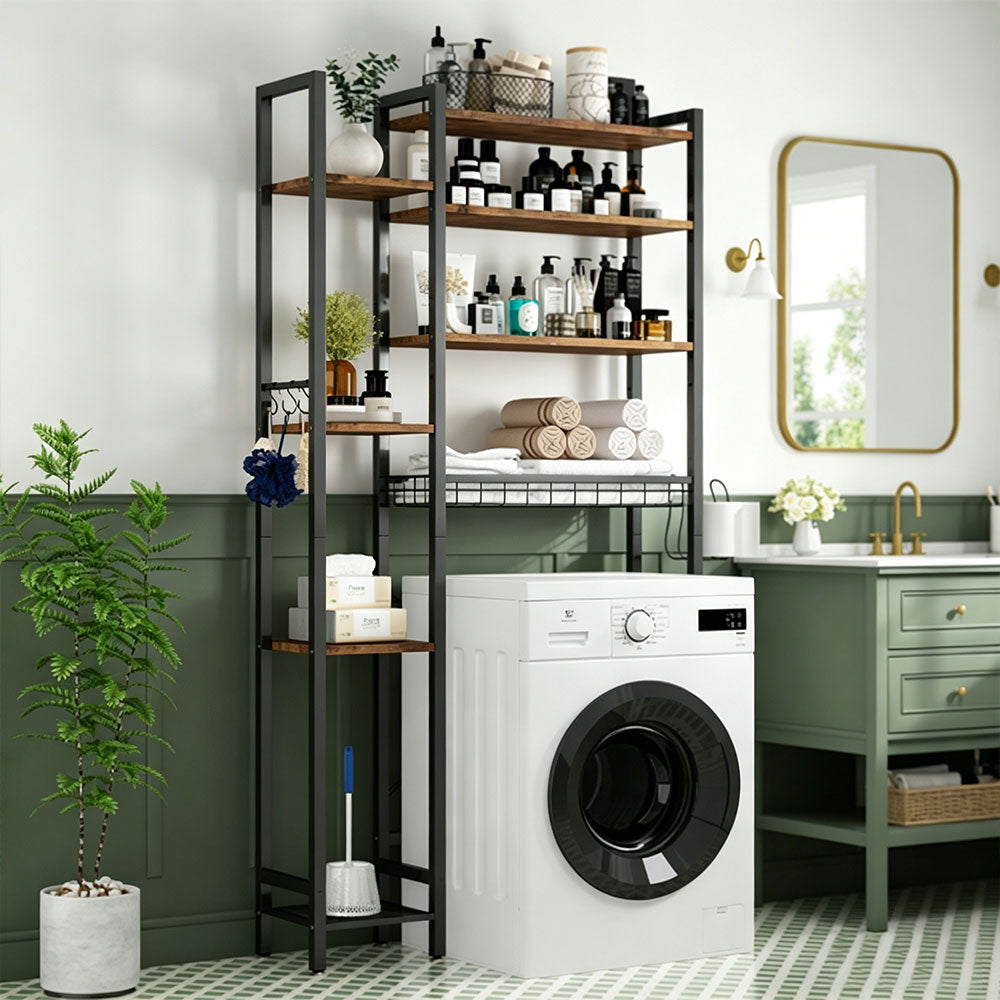 8-Tier Over The Toilet Storage with Side Rack