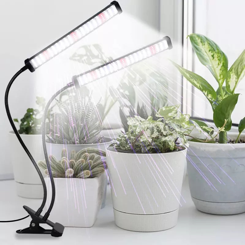 6000K Full Spectrum Clip Plant Growing Lamp with White Red LEDs for Indoor Plants