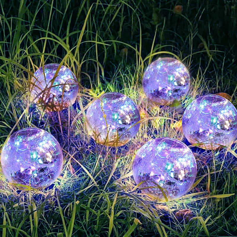 6 Pack 30 LEDs Cracked Glass Ball Light