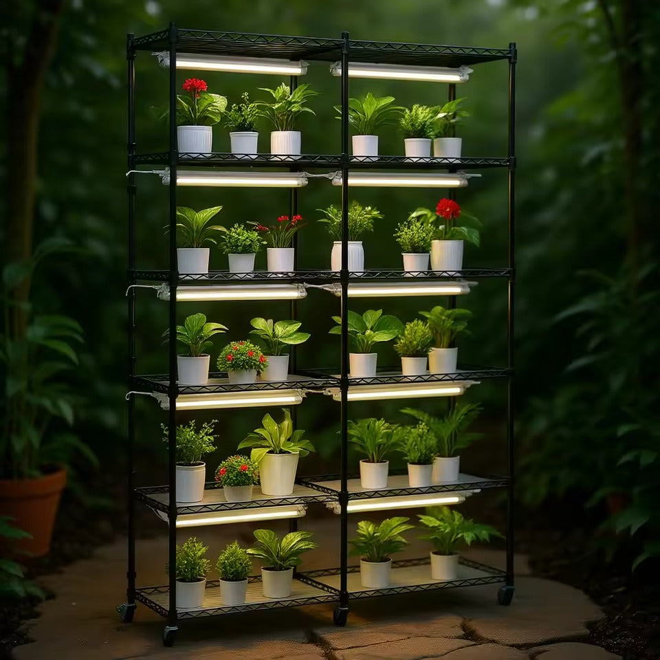 6 Tiers Plant Stand with Ten LED Light Panels 200W