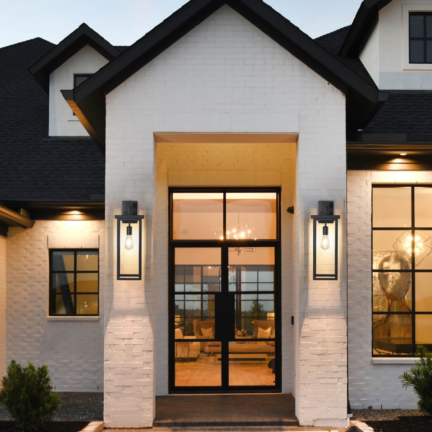 2 Pack Large Size Outdoor Wall Lantern Exterior Wall Light Fixture