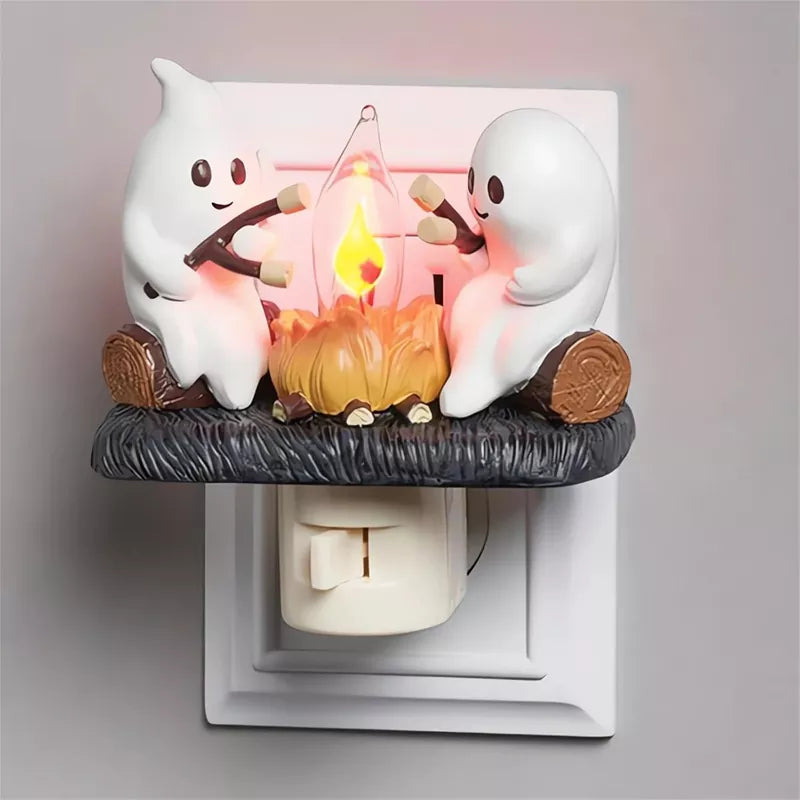 Ghost Campfire Flickering Night Light (2PCS)