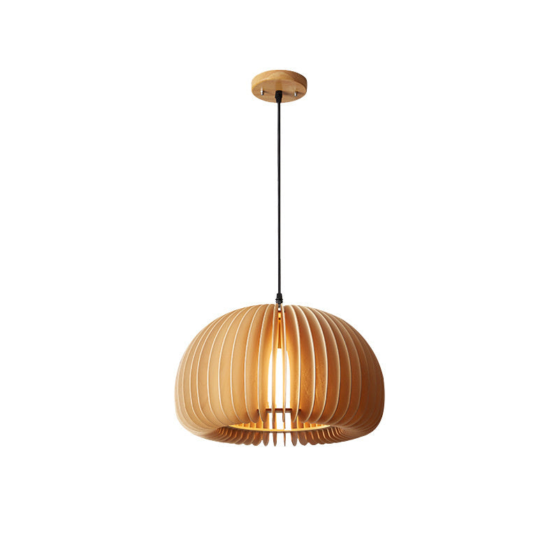 Wood Pumpkin Pendant Lights