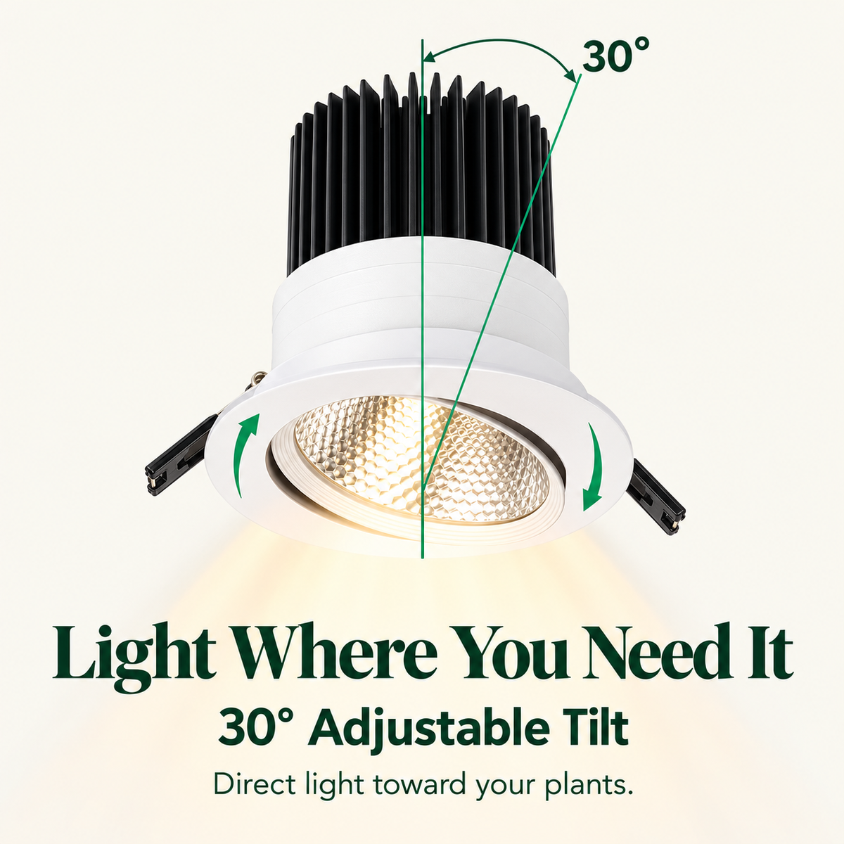 Full Spectrum Adjustable Recessed Ceiling LED Grow Light for Plants -G1
