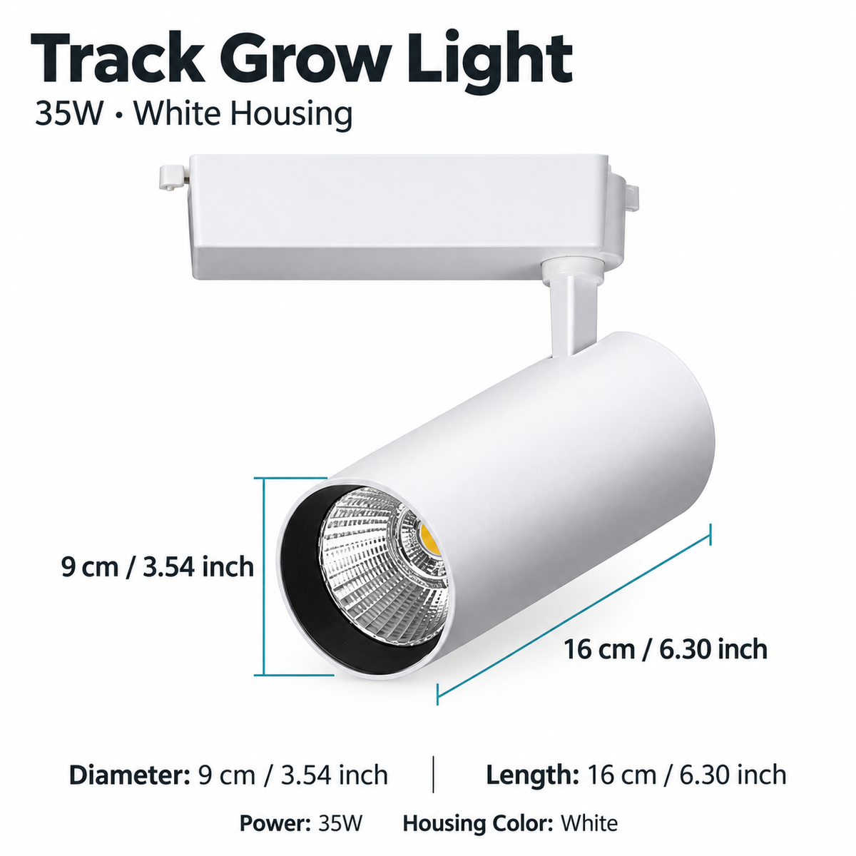 30W Full Spectrum COB LED Track Grow Light for Indoor Plants