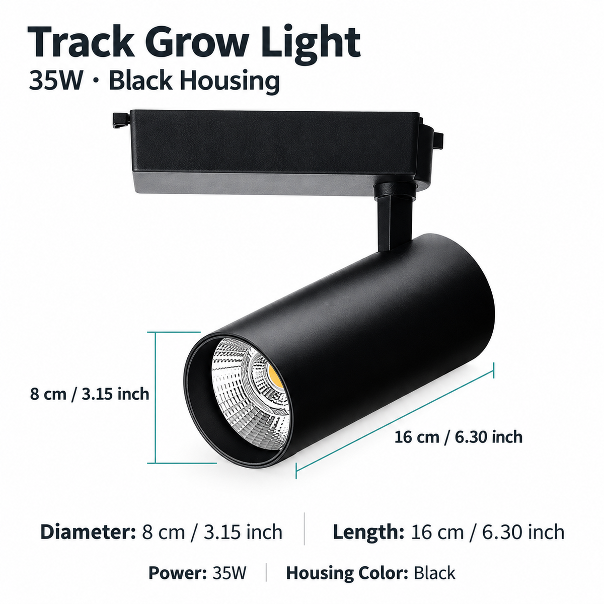30W Full Spectrum COB LED Track Grow Light for Indoor Plants