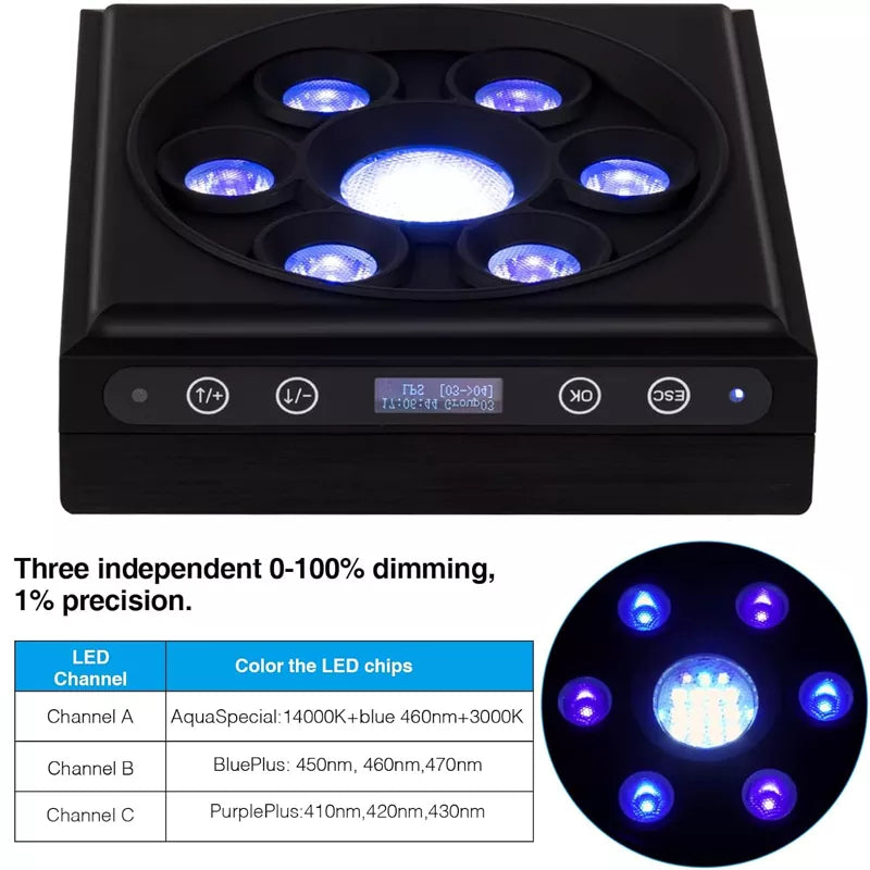 60 Watts Reef Light for Coral Sunrise Sunset Moonlight Fish Tank Light