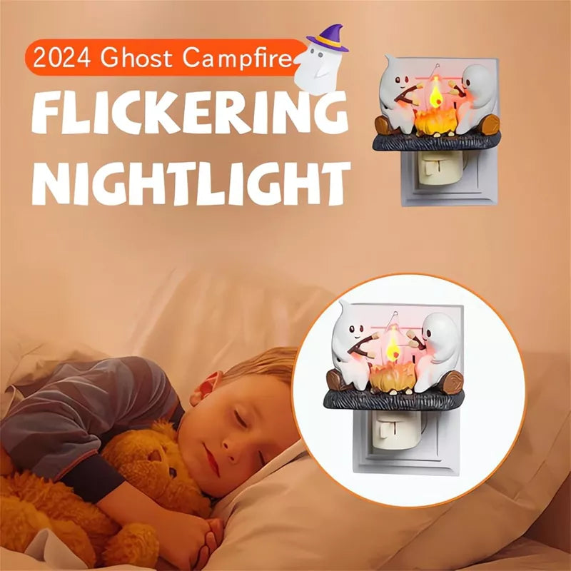 Ghost Campfire Flickering Night Light (2PCS)