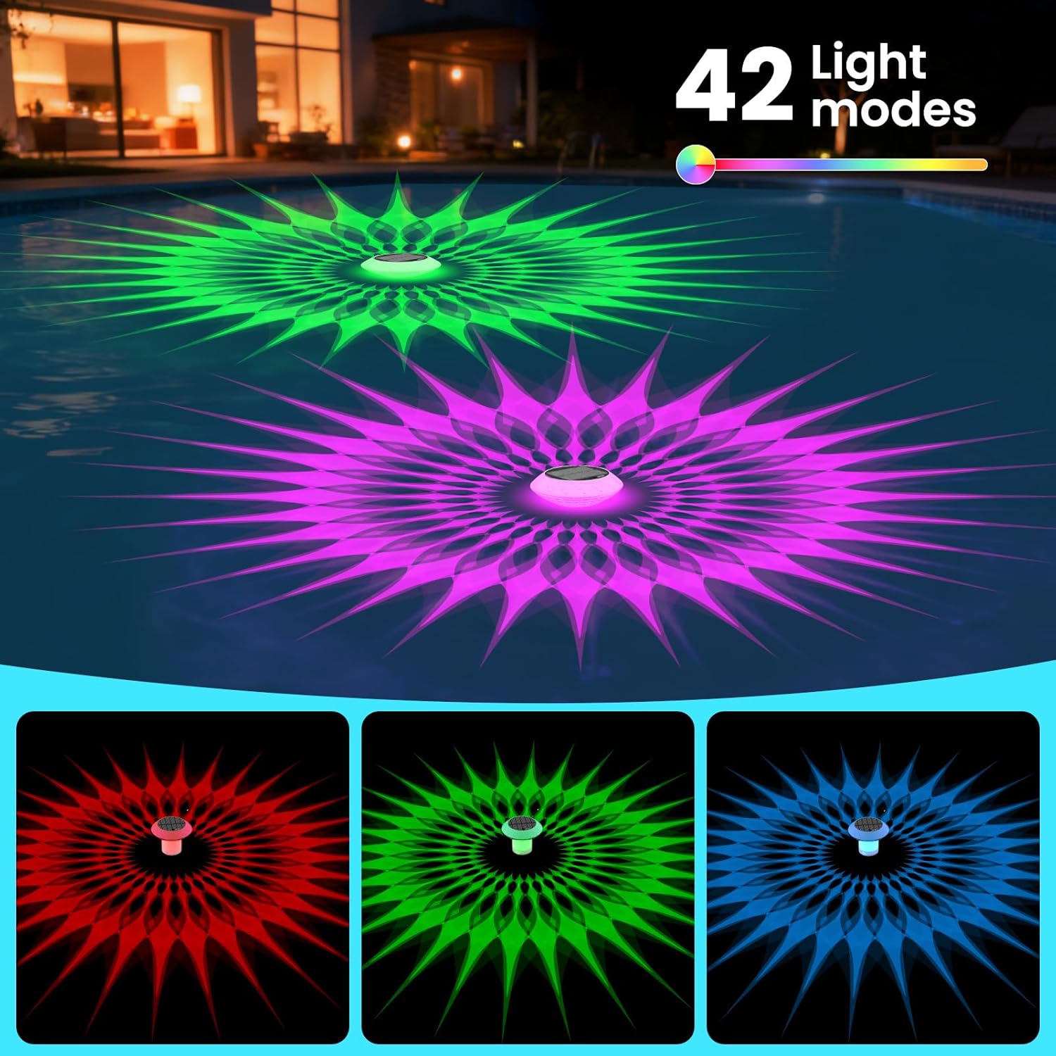 2026 Upgrade Solar Pool Chlorine Floater 3 Inch Tablets (2 Packs)