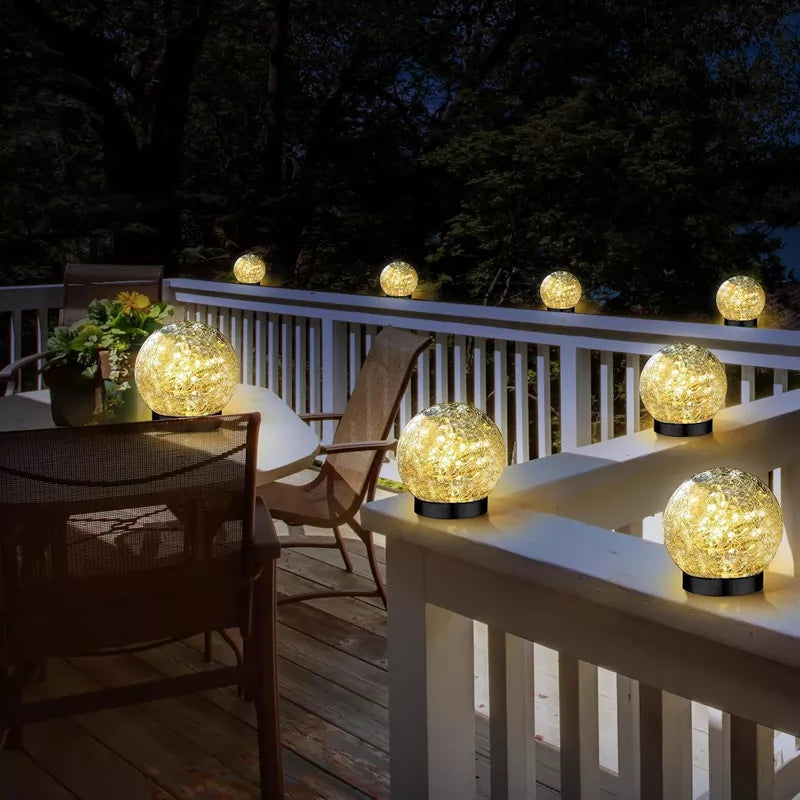 6 Pack 30 LEDs Cracked Glass Ball Light