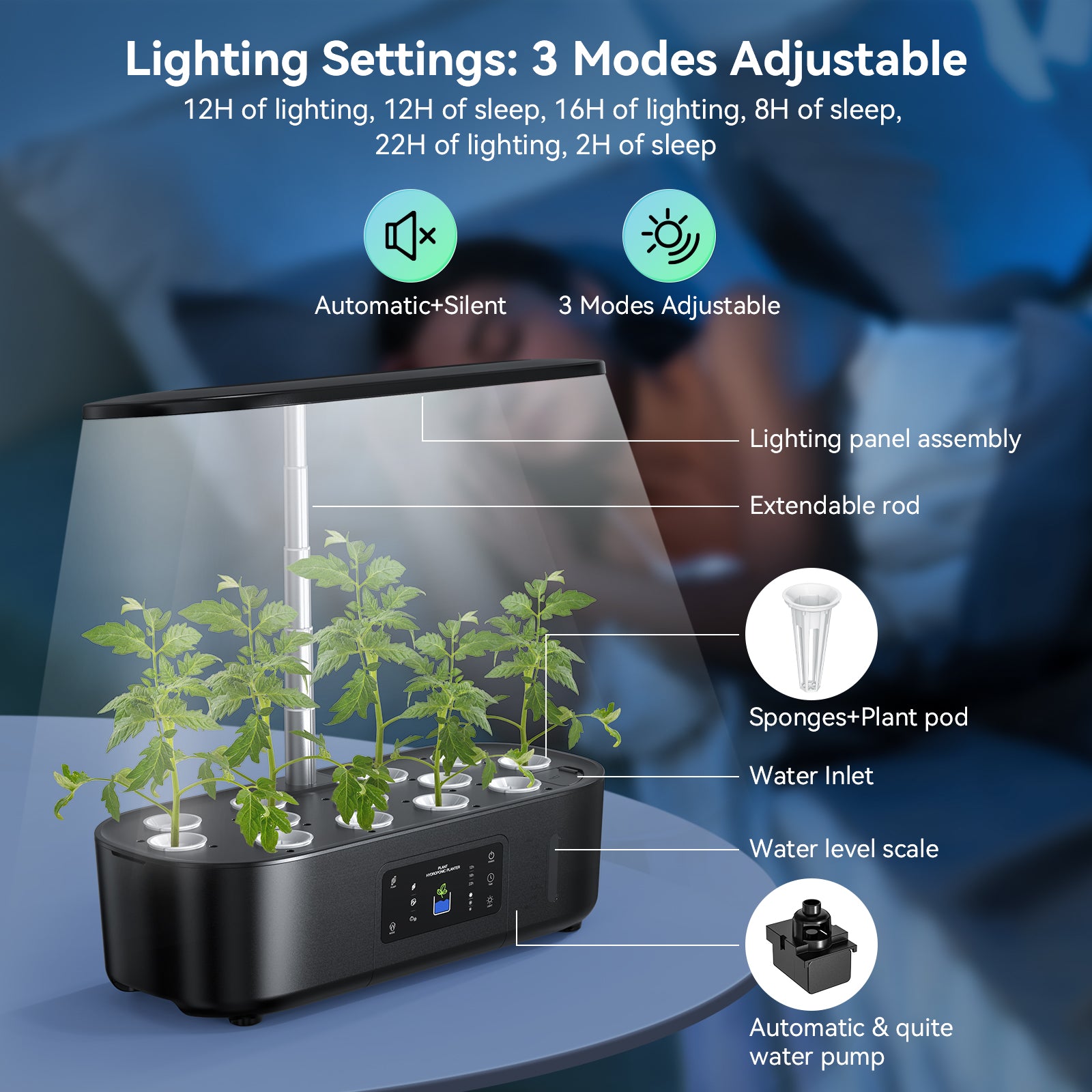 Large Tank Hydroponics Growing System 12 Pods