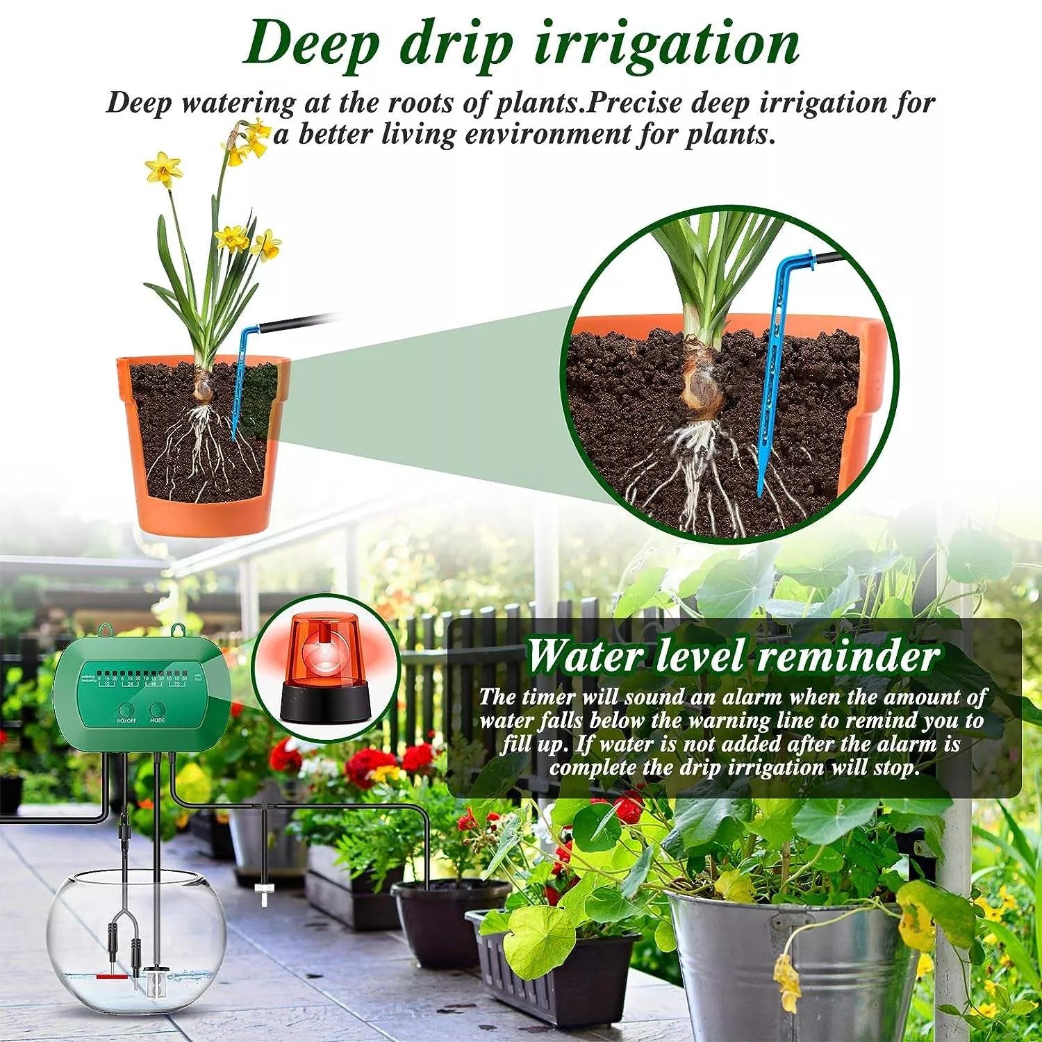 Solar Automatic Balcony Watering Kit Indoor Plant Garden Drip Irrigation System