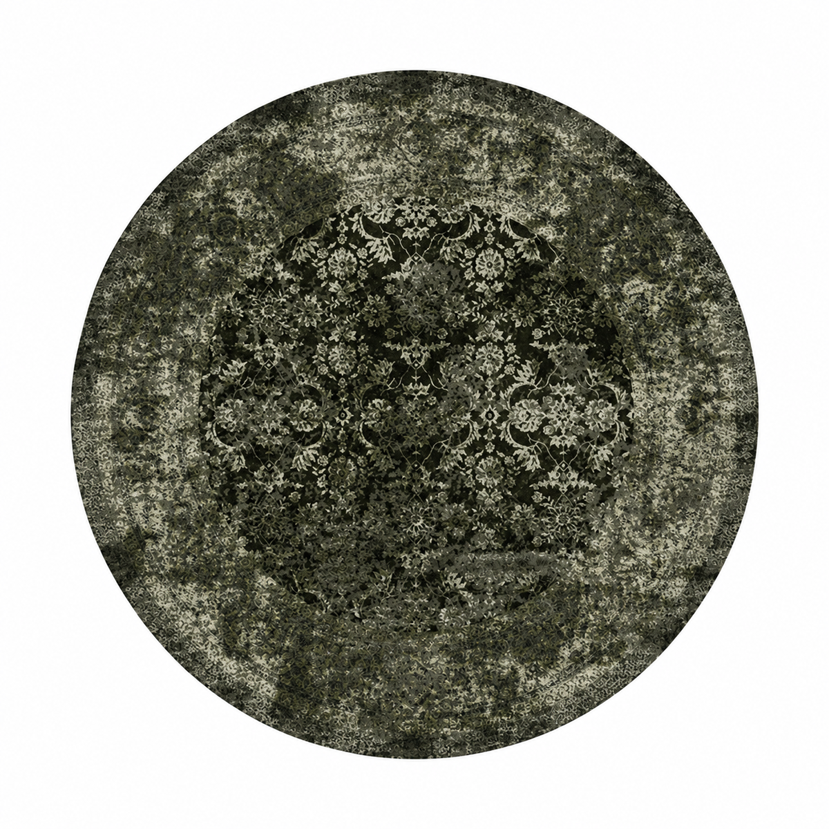 Vintage Persian Washable Round Rug for Living Room & Bedroom - C2