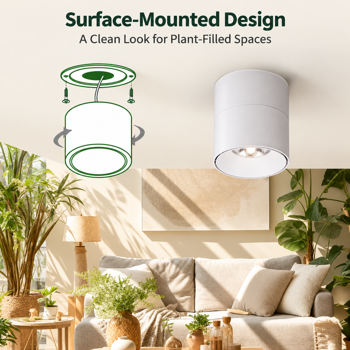 Full Spectrum Foldable Plant Grow Light Adjustable Ceiling Spotlight - G2