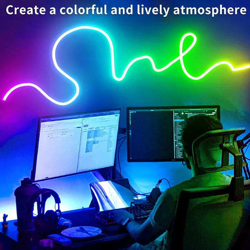 LED Neon Lights Strip 15M 24V RGB with Remote APP Control
