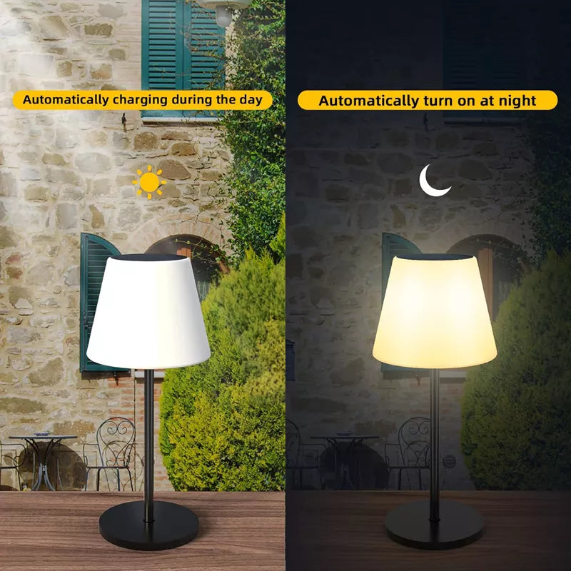 Solar Table Lamp Outdoor Cordless with Light Sensor