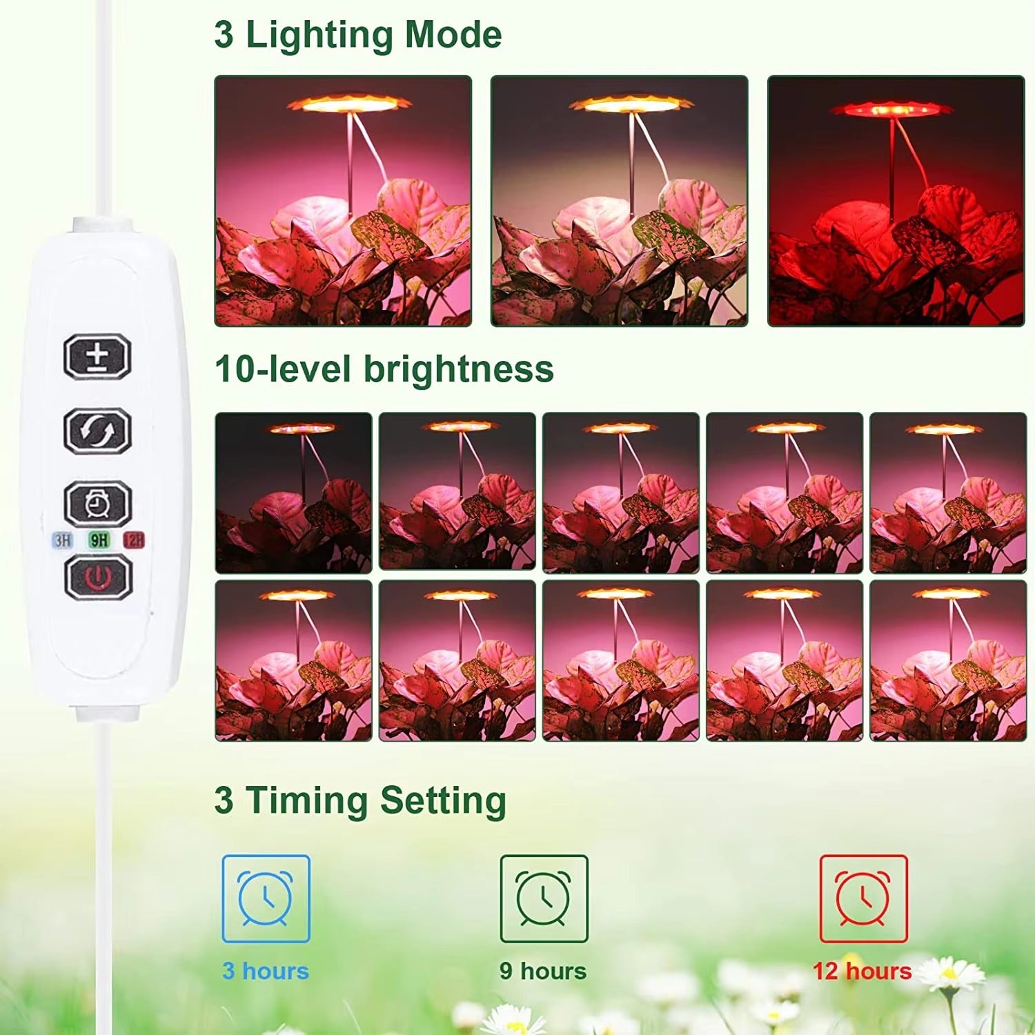Led Grow Light Sunflower Umbrella With Timer