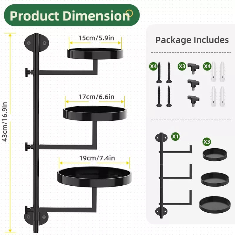 Window Plant Shelves Rotating 3 Tier