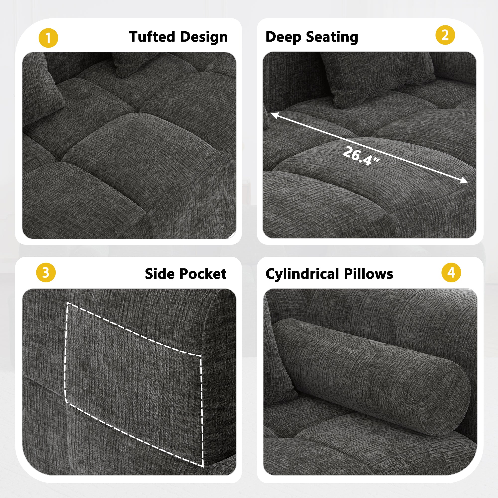 Compression Sofa Convertible Floor Sofa Bed with Fixed-Shape Frame