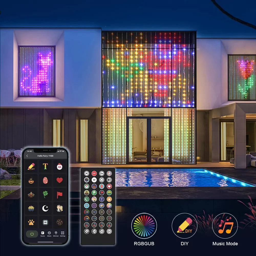 400 LED Smart APP Decorative Lights-DIY Text/Animation - ktvhomes