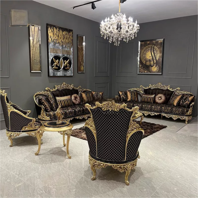 Classical Turkish Wooden Villa Apartment Hotel Sofa